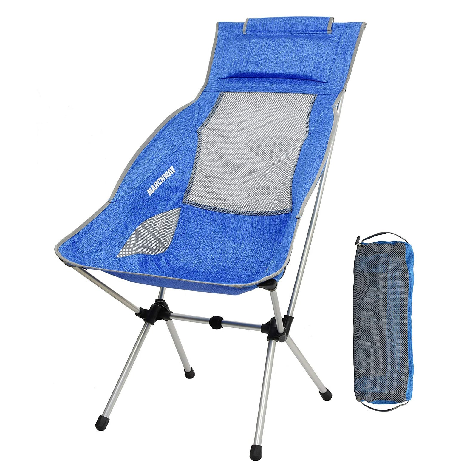10. MARCHWAY Lightweight Folding Camping Chair With A Headrest 