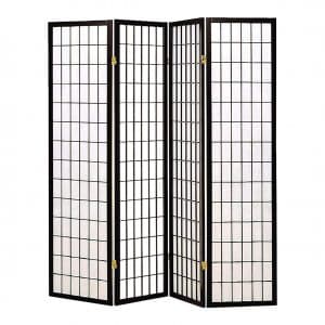 4-Panel Folding Screen Black and White