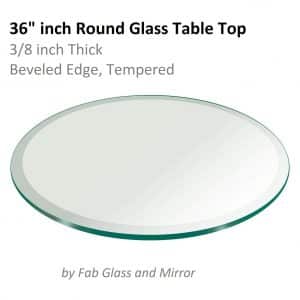 Fab Glass & Mirror 36-inches Round Glass Beveled Edge Tempered Tabletops