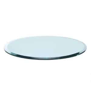Bassett Glass 1/2" Thick, 42" Round Beveled Polished Edge Tempered Glass Tabletop