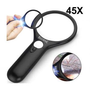 RockDamic 45X 3X Magnifying Glass with 3 LED Lights