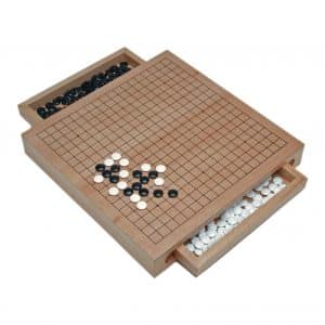 WE Games Wood GO Set Board with Pull Out Drawers