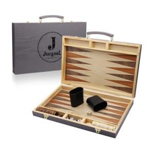Juegoal 15" Wooden Backgammon Game Set for Kids and Adults